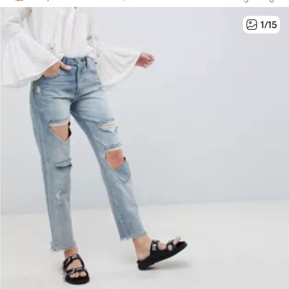 One Teaspoon Distressed High Waist Baggies